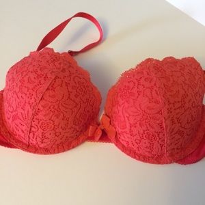 Aerie Ella Gel 34C bra in red orange color